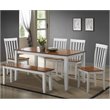 Bowery Hill 6-Piece Farmhouse Wood Dining Set in Cream/Honey Oak