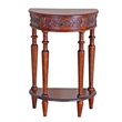 Bowery Hill Half Moon Console Table in Dual Walnut Stain