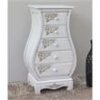 Bowery Hill 5-Drawer Hardwood Carved Bombe Chest in Antique White