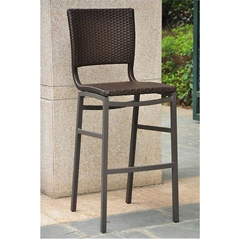 Set of 2 BOWERY HILL Patio Bar Stool in Chocolate