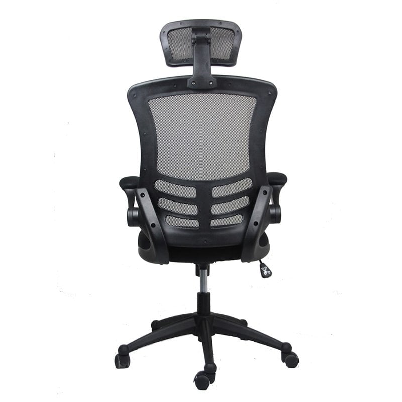 Bowery Hill Executive High Back Office Chair with Headrest in Black