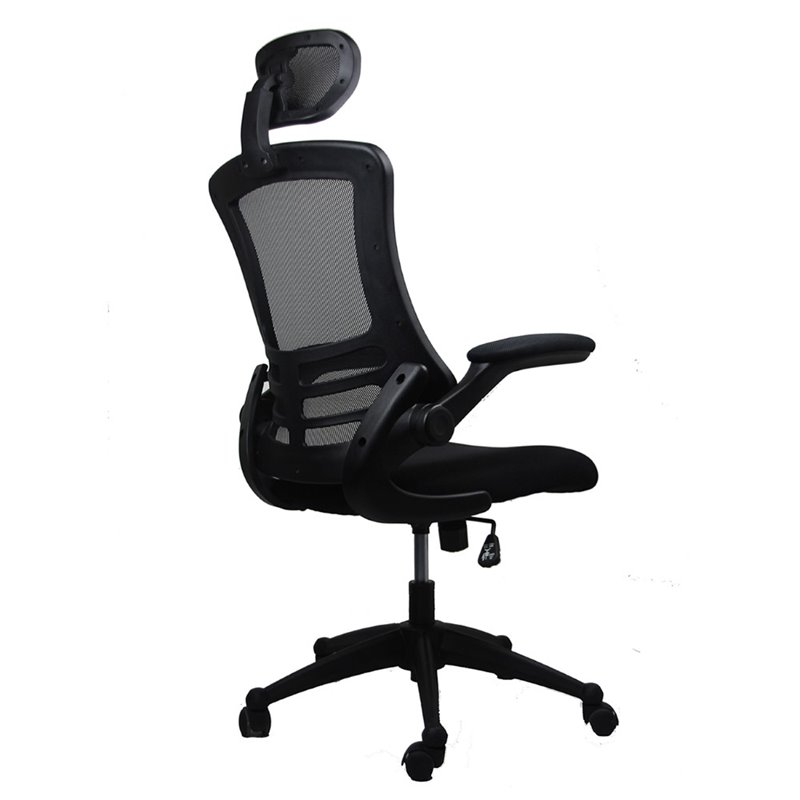 Bowery Hill Executive High Back Office Chair with Headrest in Black