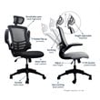 Bowery Hill Executive High Back Office Chair with Headrest in Black