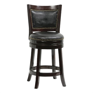 Bowery Hill 25.75&quot Contemporary Wood Swivel Counter Stool in Cappuccino