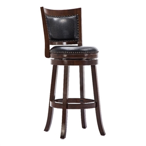 Bowery Hill 30.75&quot Contemporary Wood Swivel Bar Stool in Cappuccino