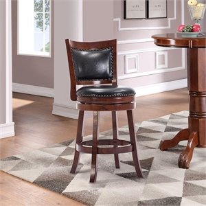 Bowery Hill 25.75&quot Contemporary Wood Swivel Counter Stool in Cherry
