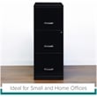 Bowery Hill Modern 3-Drawers Vertical Black Metal Filing Cabinet Pre-assembled