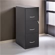 Bowery Hill Modern 3-Drawers Vertical Black Metal Filing Cabinet Pre-assembled
