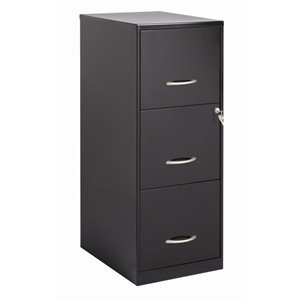 bowery hill 3 drawer metal letter file cabinet in black