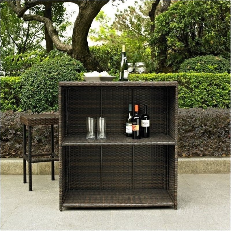 Bowery Hill 3 Piece Wicker Patio Pub Set