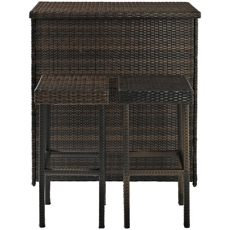 Bowery Hill 3 Piece Wicker Patio Pub Set
