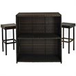 Bowery Hill 3 Piece Wicker Patio Pub Set
