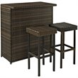 Bowery Hill 3 Piece Wicker Patio Pub Set