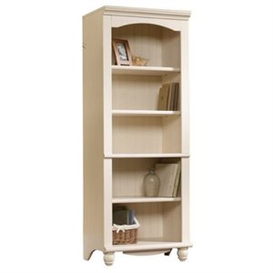 bowery hill library 5 shelf bookcase in antiqued white