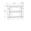 Bowery Hill 2Drawers Lateral Cherry Engineered Wood Filing Cabinet Easy Assembly