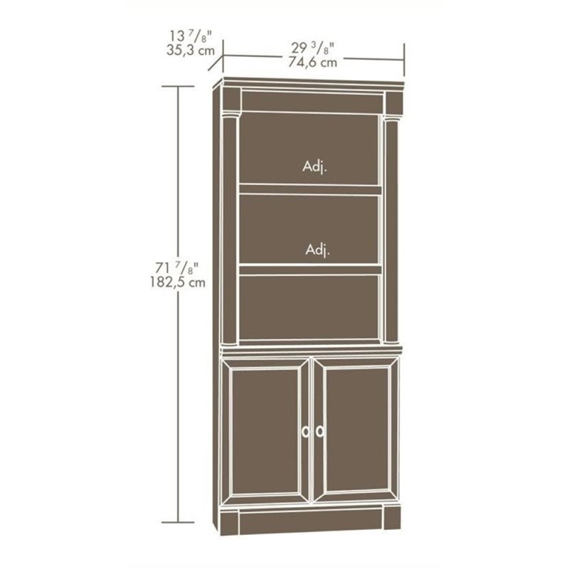 Bowery Hill Library Bookcase with Doors in Select Cherry