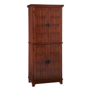 Bowery Hill Traditional 4-Door Wood Pantry in Cottage Oak Brown