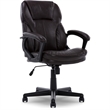 Bowery Hill Traditional Faux Leather Managers Office Chair in Chestnut Brown