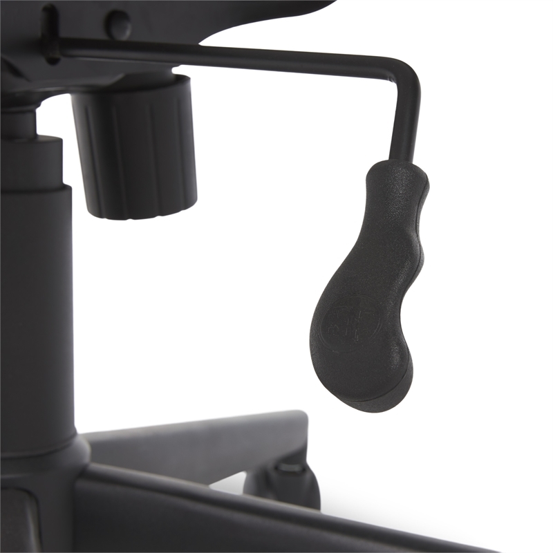 Bowery Hill Adjustable Height Modern Faux Leather Office Chair in Black