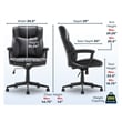 Bowery Hill Adjustable Height Modern Faux Leather Office Chair in Black