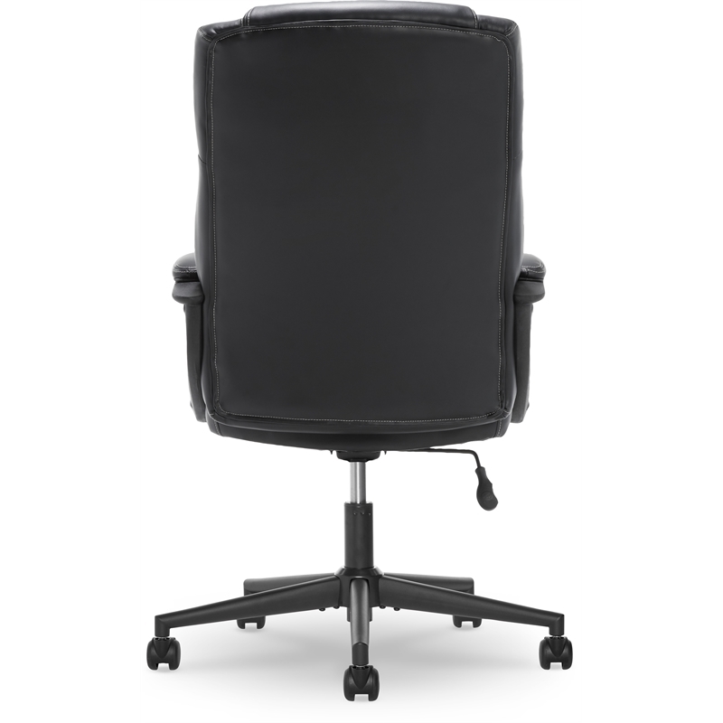 Bowery Hill Adjustable Height Modern Faux Leather Office Chair in Black