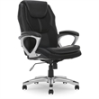 Bowery Hill Faux Leather Executive Office Chair w/ Adjustable Tilt in Black
