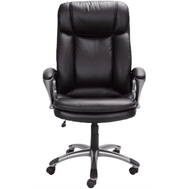 Bowery Hill Faux Leather Office Chair in Puresoft Black