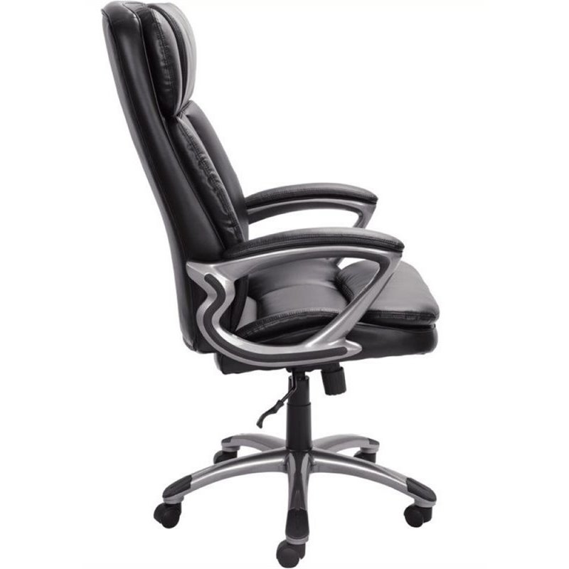 Bowery Hill Faux Leather Office Chair in Puresoft Black