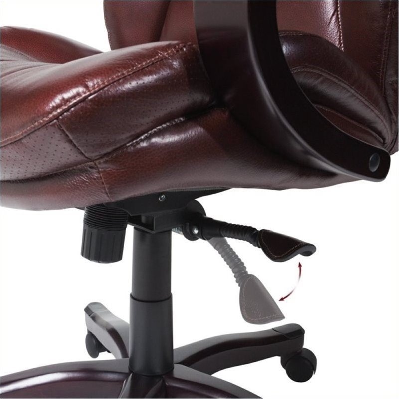 Bowery Hill Bonded Leather Executive Office Chair in Brown