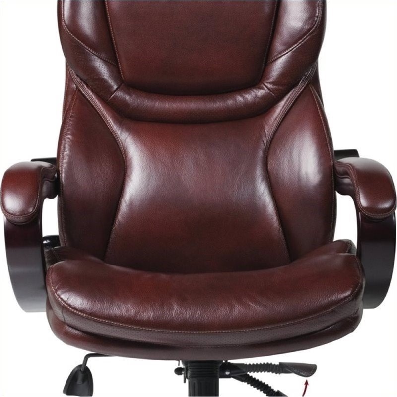 Bowery Hill Bonded Leather Executive Office Chair in Brown
