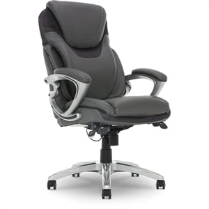 bowery hill faux leather executive office chair with air technology in gray