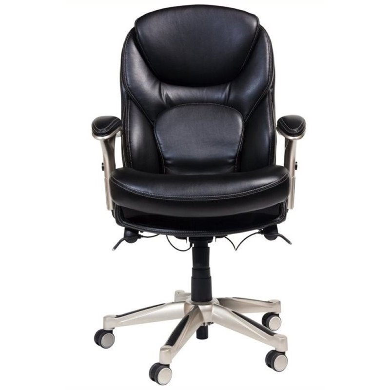 Bowery Hill Bonded Leather Office Chair in Black