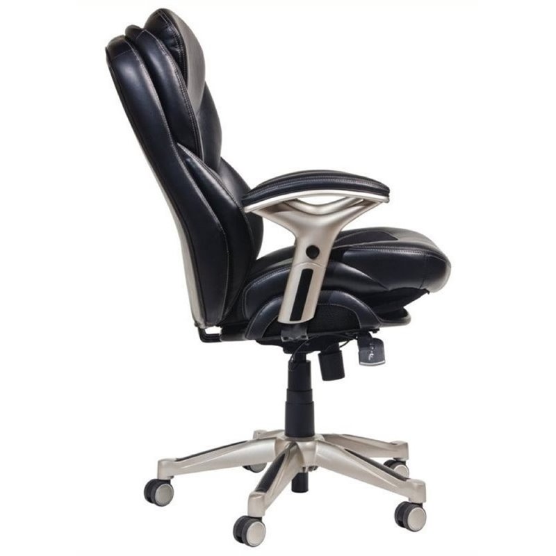 Bowery Hill Bonded Leather Office Chair in Black