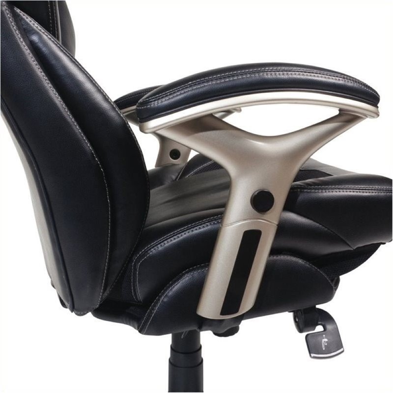 Bowery Hill Bonded Leather Office Chair in Black
