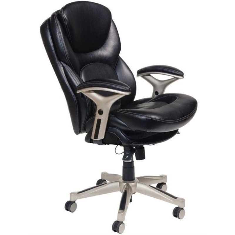 Bowery Hill Bonded Leather Office Chair in Black