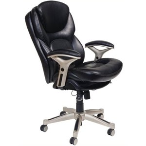 bowery hill bonded leather office chair in black