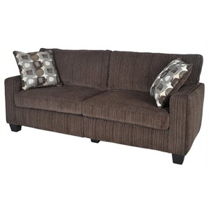 Bowery Hill 78&quot Contemporary Fabric Upholstered Sofa in Riverfront Brown