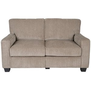 Bowery Hill Modern Fabric Loveseat in Beige