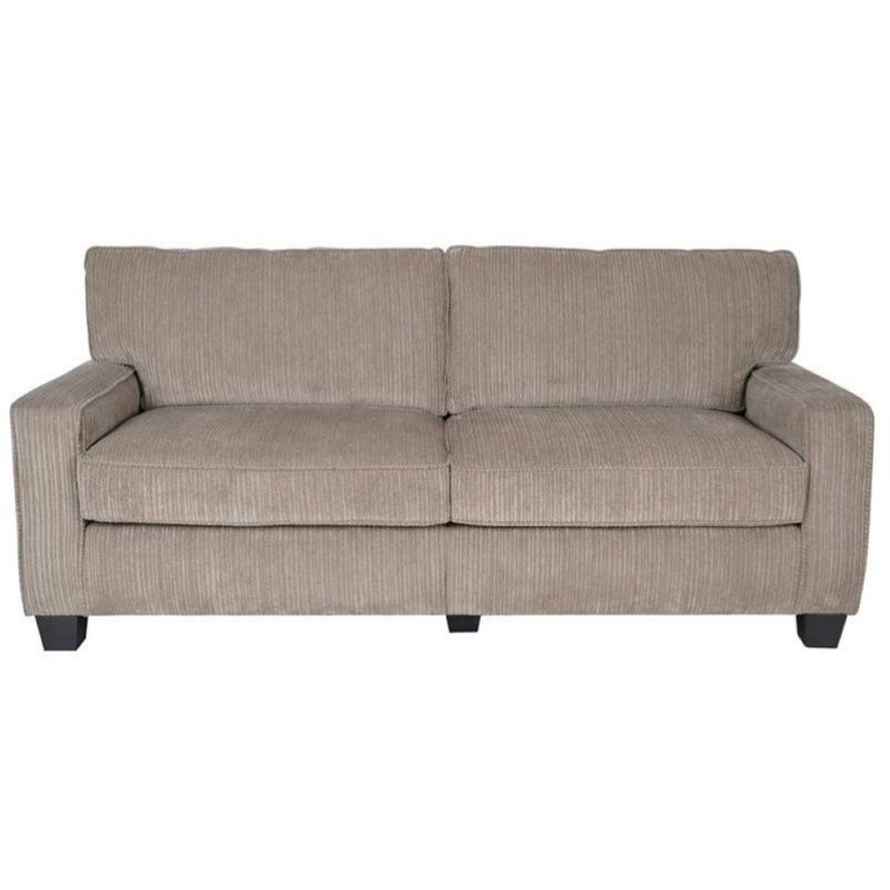 Bowery Hill Contemporary Fabric Upholstered Sofa in Flagstone Beige