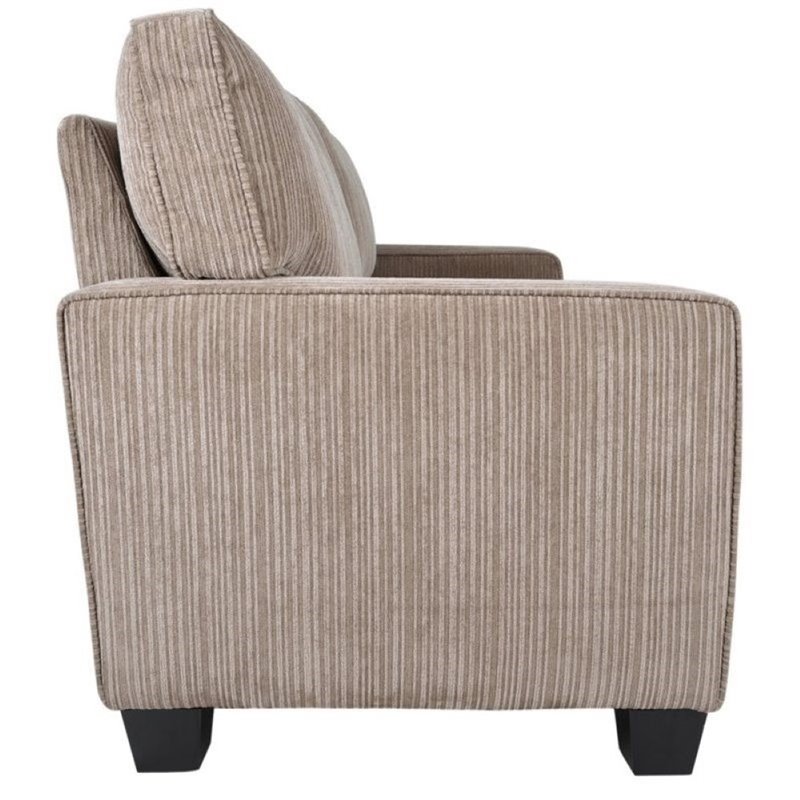 Bowery Hill Contemporary Fabric Upholstered Sofa in Flagstone Beige