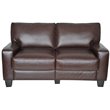 Bowery Hill Bonded Leather Chestnut Brown Loveseat Rectangular Tool-Free Assembly 60