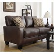 Bowery Hill Bonded Leather Chestnut Brown Loveseat Rectangular Tool-Free Assembly 60