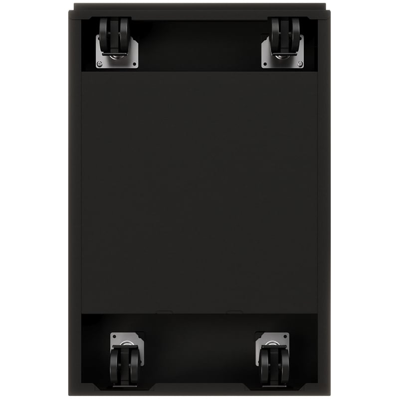 Bowery Hill 2-Drawer Metal Mobile Pedestal Filing Cabinet with Cushion in Black