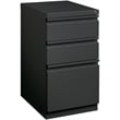 Bowery Hill 3-Drawer Modern Metal Mobile Pedestal Filing Cabinet in Charcoal