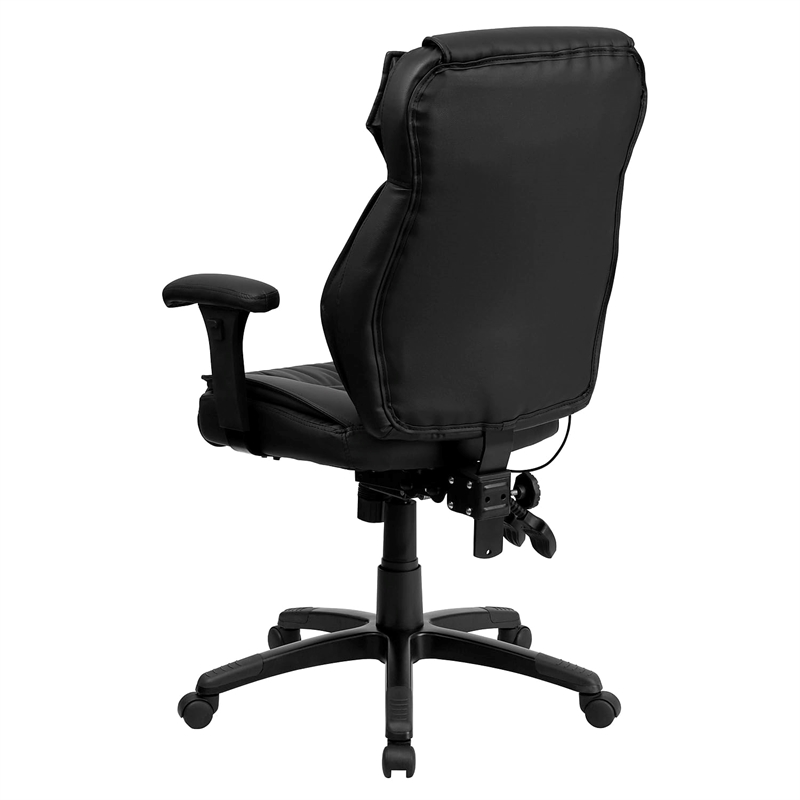 Bowery Hill High Back Leather Executive Office Chair in Black