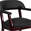 Bowery Hill Leather Guest Chair with Casters in Black