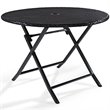 Bowery Hill Round Wicker Foldable Patio Dining Table