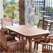 Bowery Hill 6 Piece Wood Patio Dining Set with Cushion in Brown
