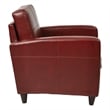 Bowery Hill 18.75'' Modern Faux Leather Upholstered Club Chair in Red