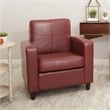 Bowery Hill 18.75'' Modern Faux Leather Upholstered Club Chair in Red